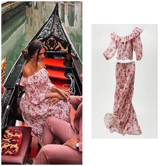 Zara Dresses & Skirts - Zara Floral Off-Shoulder Top & Maxi Maxi Skirt Set